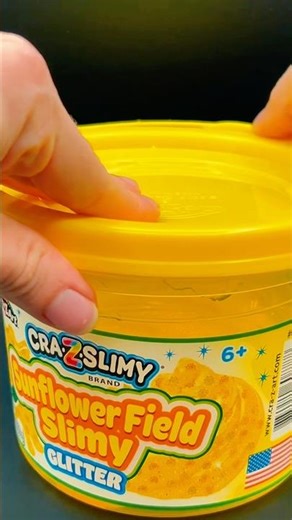 🌻 Yellow Slime Fun! Glittery & Stretchy 💛✨ #slime #glitterslime