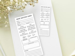 Book Review Bookmark Printable, Book Club Review Card, Reading Log and Review, Book Club Discussion Game,bookish Gift Ideas,book Lover Gifts - Etsy