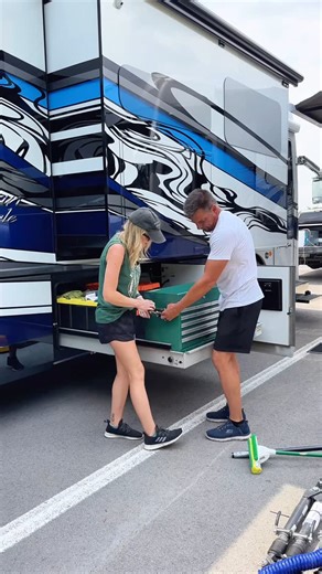 Kris & Hillary | Luxury travel & RV life on Instagram: "🚍 Almost ready to hit the road for the first time in our new motorhome! Our RV 👉 @american_coach #fleetwoodfamilypartner #rvtravel #rvlife #rvliving #luxurytravel #newhome #fulltimerv #fuelyourwander"