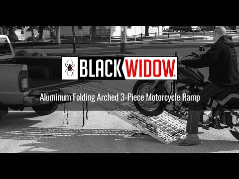 Black Widow Aluminum Folding Arched 3 Piece Motorcycle Ramp