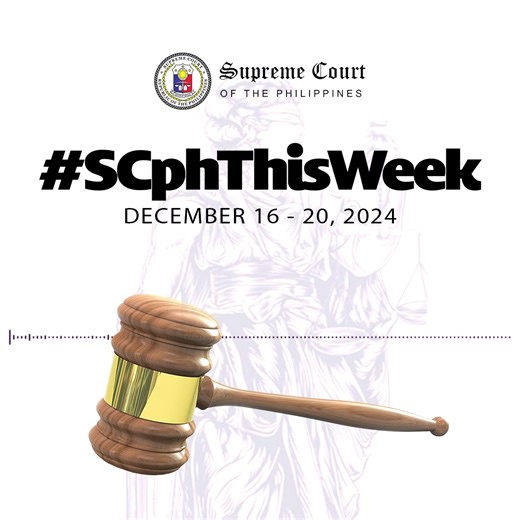 12K views · 59 reactions | Listen to a recap of Supreme Court updates for the week of December 16 to 20, 2024. #SupremeCourtPH #SCphThisWeek | Supreme Court PH | Facebook
