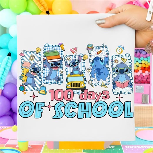100 Days of School Blue Alien Cartoon PNG, School Png,happy 100 Days of School Png, Boy Girl Cartoon, School 100th Day Cartoon Shirt Png. - Etsy