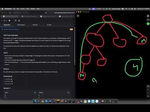 🌳 Find Tree Diameter | Longest Path in a Tree | DFS & BFS Explained