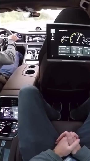 Riding in rear seat of Porsche panamera GTS at acceleration
