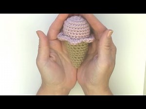 HOW TO CROCHET ICE CREAM CONE EASY beginner