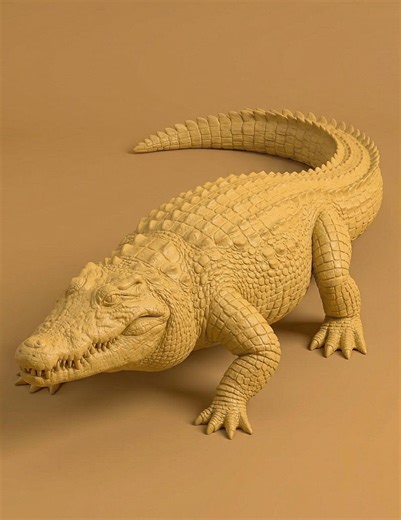 Realistic Crocodile Sculpture STL, Detailed Wildlife Animal Decor (digital Download) - Etsy