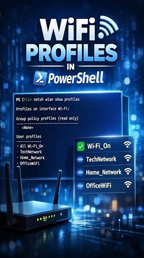 View Saved WiFi Passwords Using PowerShell 😱 (Windows Trick)