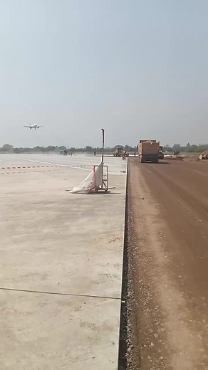 Airplane Landing Sequence at Airport Runway