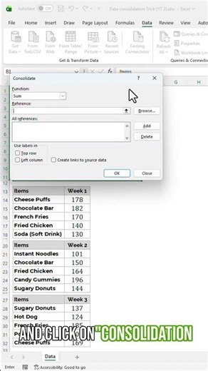 STOP Consolidating Data Manually in Excel 😱 Use This 10-Second Trick! #exceltips #excel #spreadsheet