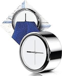 Kitchen Towel Hooks White – Set of 2 self Adhesive Towel Hook – Premium Chrome Finish & Easy Installation – Firmly Holds Towel Without Tearing – Ideal as Bathroom, Outdoor Towel Holders