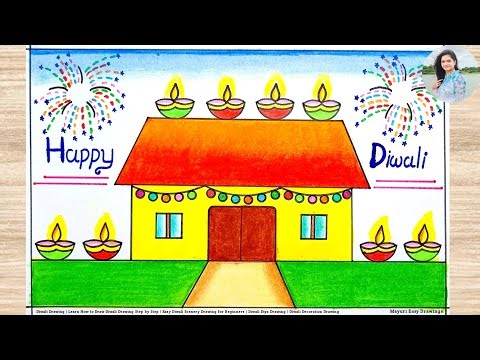 Diwali Drawing | Easy Diwali Drawing for Beginners | Happy Diwali Drawing Easy | Diwali Special Art