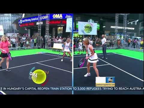 Amy Robach & Lara Spencer & Sara Haines - tennis skirts - Sept 2015