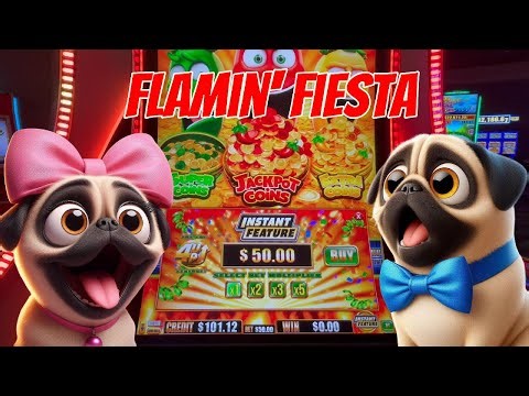 A-YA YA! This Game is HOT! Flamin' Fiesta Slot Machine | Gambling Pugs