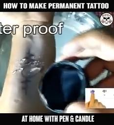 How To Make Permanent Tattoo - At Home With Pen & Candle | Bảng Cổng Cưới - Phụ Kiện Tiệc Cưới Tattoo