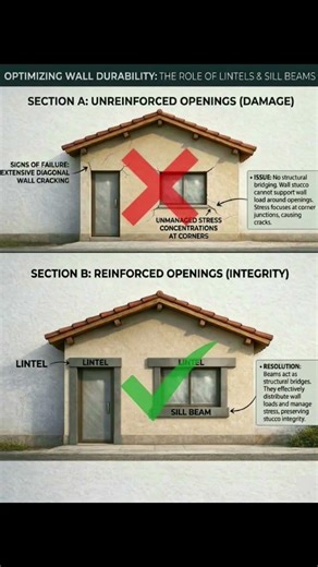 Role of Lintel and Sill Beam in House Construction | #Shorts