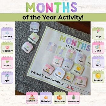 Months of the Year Printable | Matching Game | Memory Game | Homeschool Activity