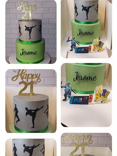 Personalized Two-Tier 21st Birthday Cake Design