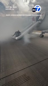 281K views · 2.7K reactions | Passengers on an American Airlines flight evacuated onto the runway via emergency slides after the plane aborted its takeoff on the runway in Denver on Saturday. One person was taken to the hospital with minor injuries, officials said. | ABC7 | Facebook