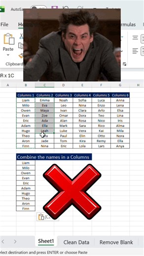 Excel TOCOL Function – Turn Multiple Columns into One Instantly ⚡ #excel #exceltricks #exceltips