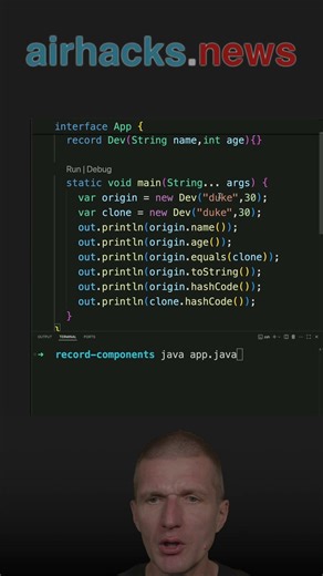 Why record "component"? #java #shorts #coding #airhacks