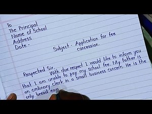 Application for fee concession || Fee concession application || Letter writing for exam