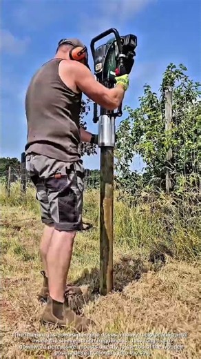Fast Post Driving Made Easy! Gas Post Driver #Fencing #Construction #Tools