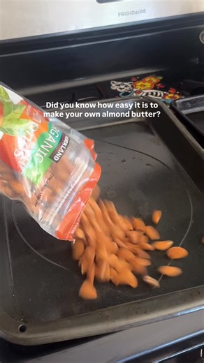 Cass on Instagram: "Simple and so much better than store bought. Buy raw almonds and roast them in the oven yourself. Warm almonds blend more easily and offer maximum fresh almond flavor. Roasting the almonds at 350 degrees takes 10 minutes, and it’s absolutely worth it."