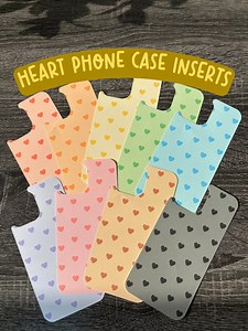 Heart Phone Case Insert Colorful Cardstock Skin for Clear Cases Cute Aesthetic iPhone Case Insert Handmade Decorative Phone Accessory - Etsy