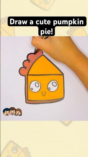 Cutest Pumpkin Pie Ever! 🥧💛 Let’s draw it! #shorts #drawing #artoftheday #art #howtodraw