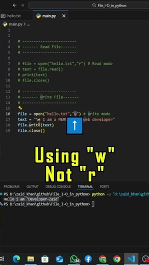 FILE I/O in python | Read, Write and Append #python #pythonprogramming #pythontutorial #tech