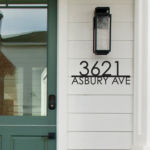 Modern Metal House Number Sign: Custom Steel Street Address - Etsy