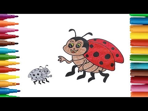 🐞🐞🐞🐞How to Draw and Color Lady Bug. Drawing is easy and done step by step.