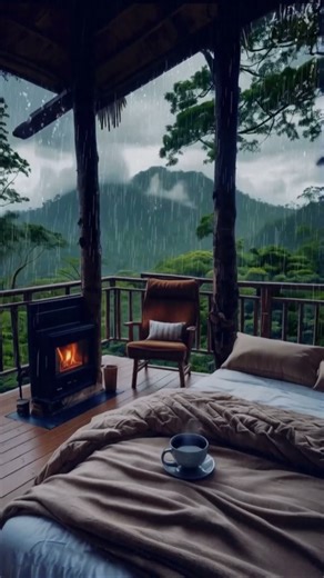 soothing sound of tropical rain in forest
