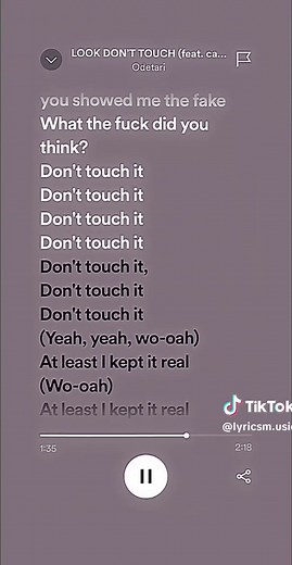 🎶: Look Don't Touch - Odetari #spotify #music #lyrics #pourtoi #foryoupage #fyp