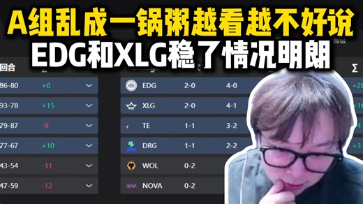 【夜莲】看VCTCN第一赛段晋级形势：A组乱成一锅粥越看越不好说，EDG和XLG稳了出线情况明朗，后面还区王世纪大战
