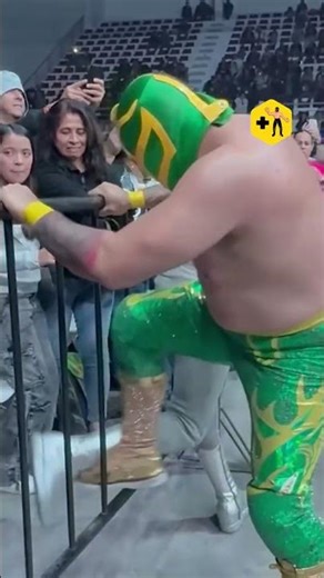 Fishman's son attacks and prevents El Hijo del Santo from helping Santo Jr. against Ángel Blanco.