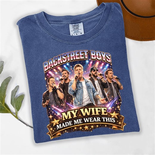 Backstreet Boys Blue Circle Logo Black Shirts,backstreet Boys Concert Shirt,my Wife Made Me Wear This Tee,husband Gift Idea - Etsy