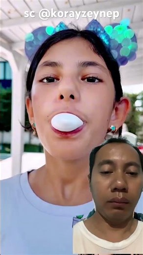 Bubble gum balloon making competition 😁😁🤪 #shorts