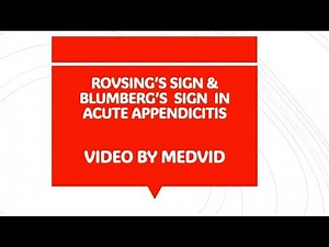 WHAT IS ROVSING'S SIGN & BLUMBERG'S SIGN IN ACUTE APPENDICITIS ? LEARN IN 1 MINUTE VIDEO BY MEDVID