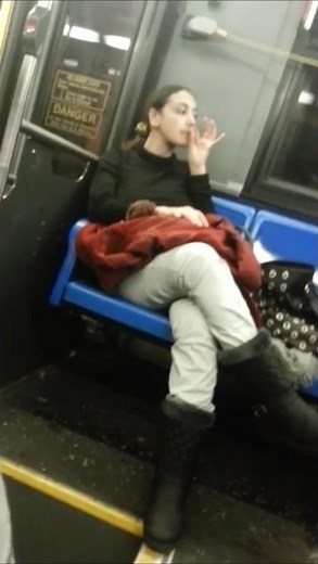 Girl Picking Her Nose on Subway Train
