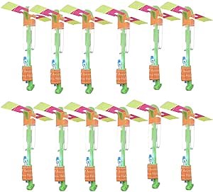 blinkee Pack of 12 Light Up Slingshot Flying Helicopter with Multicolor LED