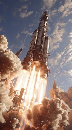 A colossal futuristic intercontinental rocket launching, ai