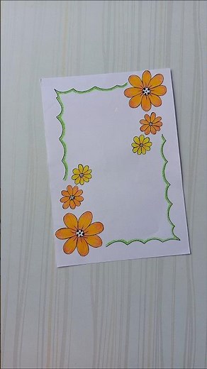 6 easy border design/project work designs/border design/border design for project/assignment #shorts