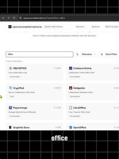 websites to get open source alternatives of any softwares . #websites #softwares