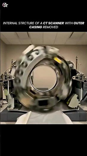 Internal structure of CT Scanner with outer casing removed
