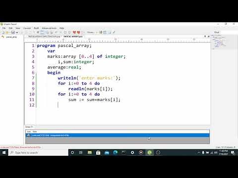 PASCAL PROGRAM - COMPUTING SUM AND AVERAGE OF ARRAY