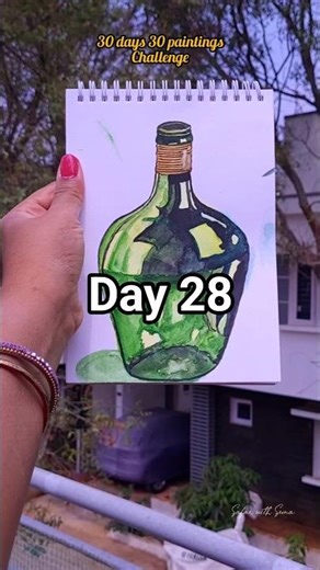 30 days 30 paintings Challenge (day 28)#trending #30dayschallenge #watercolourpainting #shorts