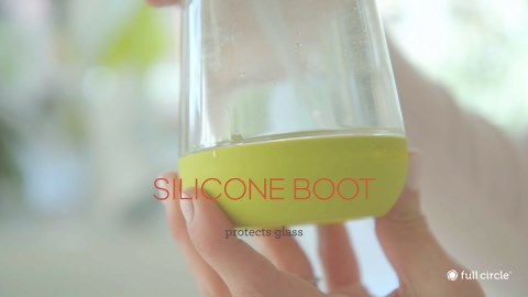 Full Circle Bottle Service - Refillable Glass Spray Bottle for Cleaning - Versatile Stream & Mist Options, Bamboo, Silicone Boot - Ideal for Non-Toxic Solutions & Plant Care, 16oz, Gray