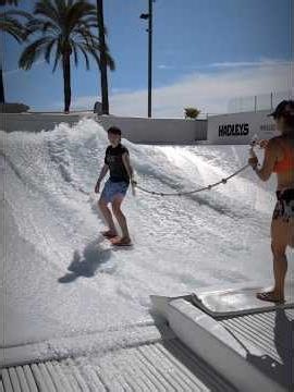 Wave machine surfing in magaluf