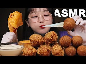 ASMR FRIED CHICKEN & CHEESE BALLS EATING SOUNDS MUKBANG | ENG SUB | Ae Jeong ASMR